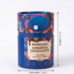 7 cm diameter 11 cm height recyclable candy and chocolate paper tube packaging Holidaypacfactory