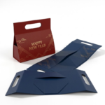 blue foldable handle gift box for perfume and skincare sets Holidaypacfactory
