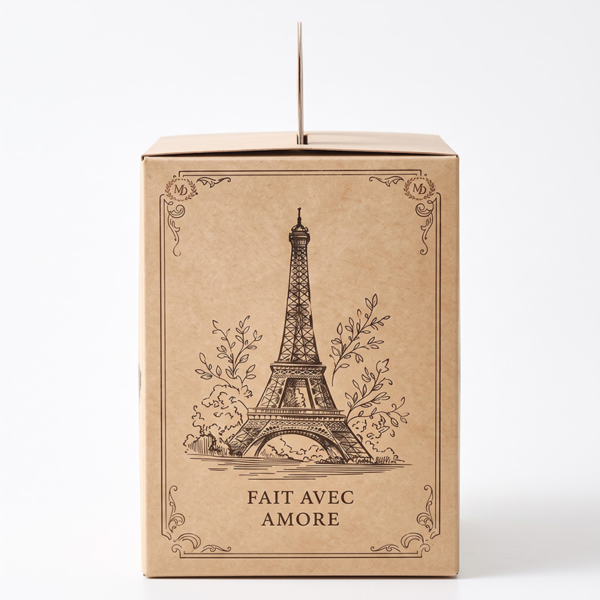 side panel kraft paper bakery cake box with built in paper handle Holidaypacfactory