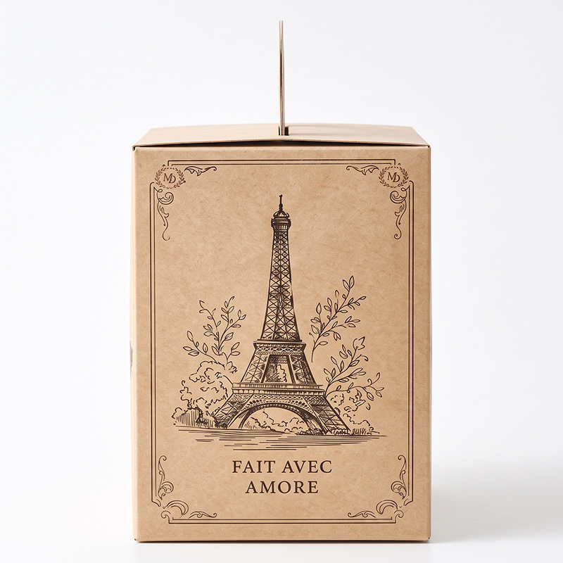 side panel kraft paper bakery cake box with built in paper handle Holidaypacfactory