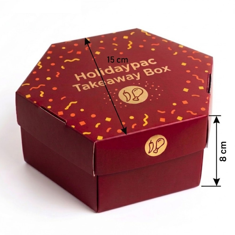 hexagon takeaway box size detail Holidaypacfactory