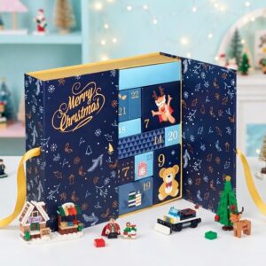custom 24 day Christmas advent calendar drawer gift box with clear tray Holidaypacfactory