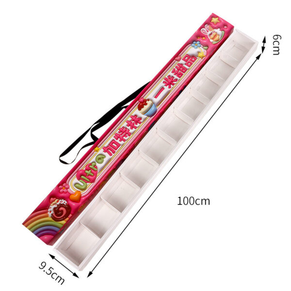 custom pink printed long dessert and sushi display box with ribbon handle Holidaypacfactory
