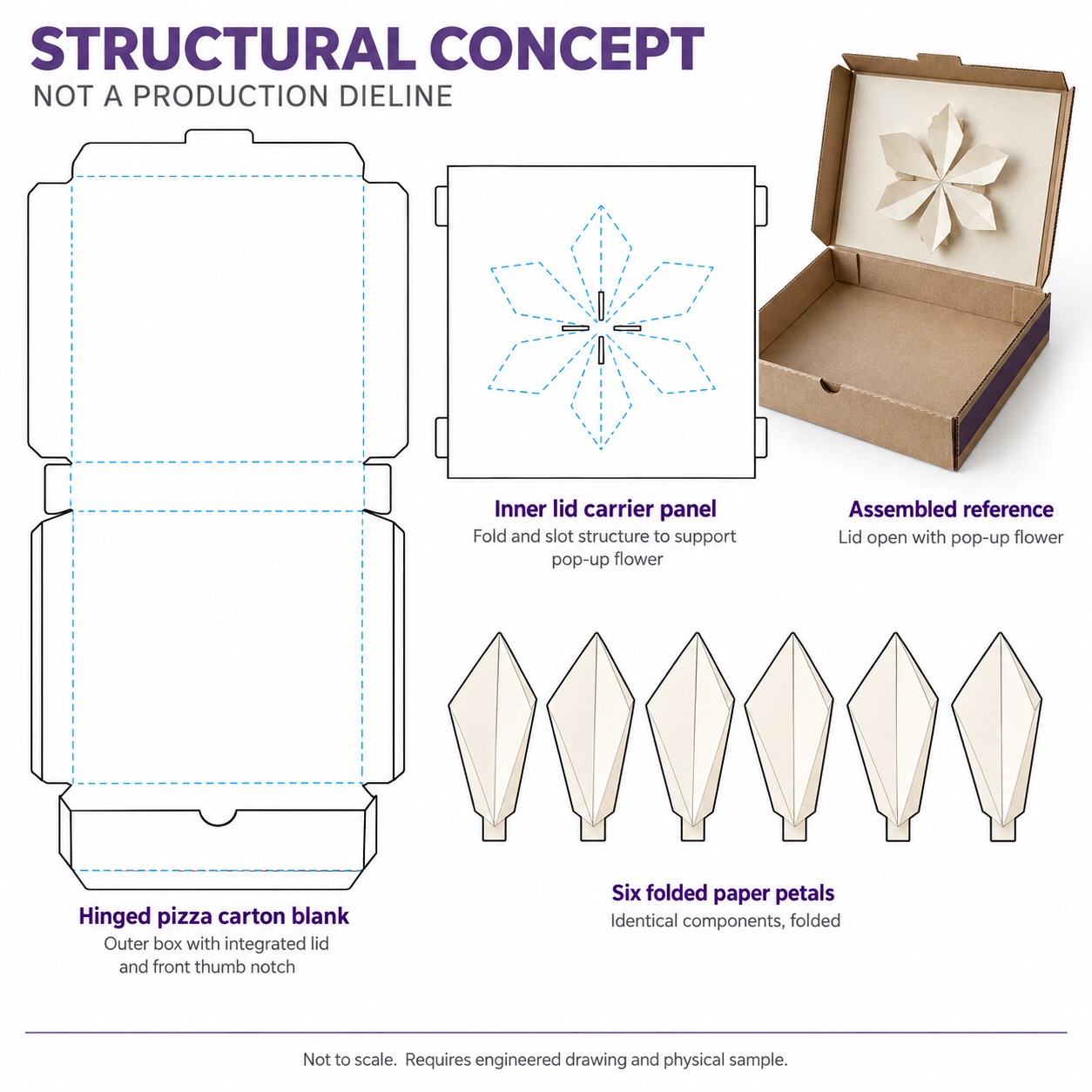 Holidaypacfactory Pop-Up Celebration Pizza Box Concept structure concept