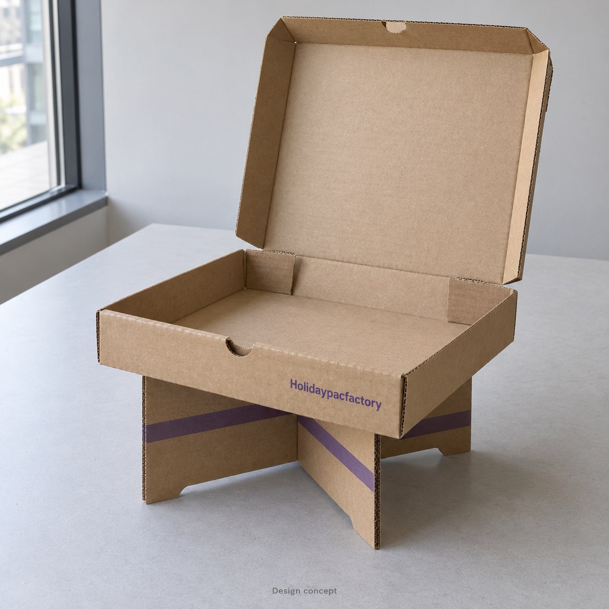 Holidaypacfactory Fold-Out Picnic Table Pizza Box Concept empty