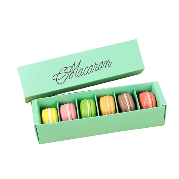 Macaron box with individual cavity insert for a bakery assortment Holidaypacfactory