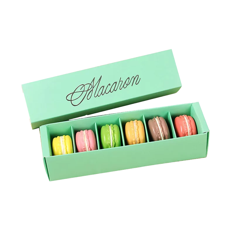 Macaron box with individual cavity insert for a bakery assortment Holidaypacfactory