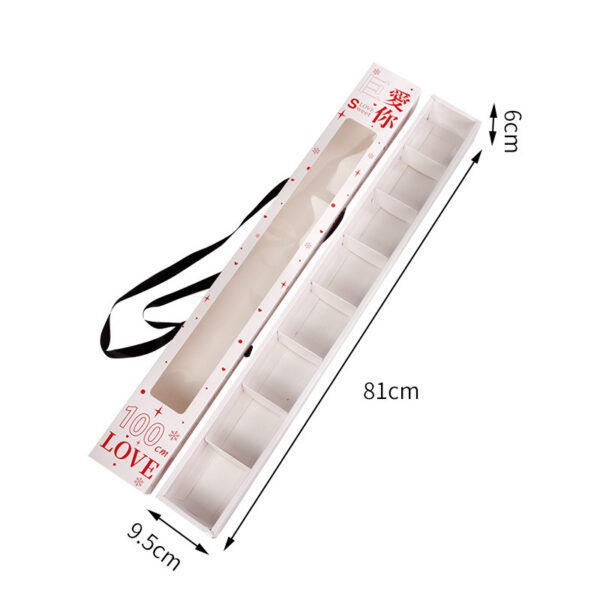 81 centimeter long compartment sushi display box with ribbon handle Holidaypacfactory
