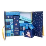 blue Christmas advent calendar gift box with removable numbered drawers Holidaypacfactory